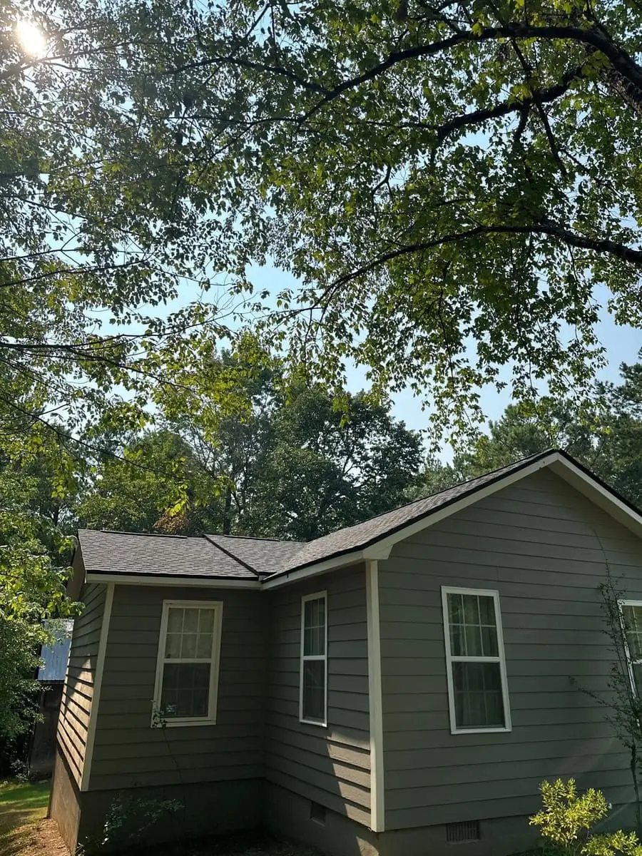 Shingle roof on a green single-story home in Franklin, GA